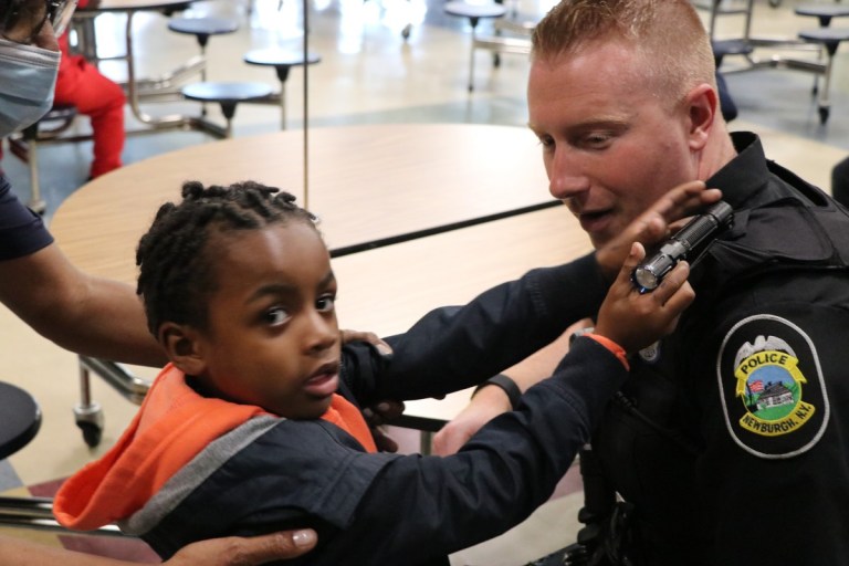 City of Newburgh Police Officer Visits HOH School